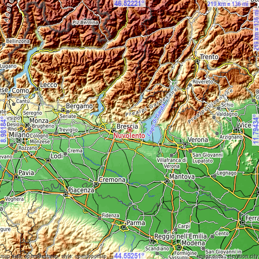 Topographic map of Nuvolento