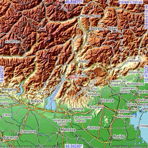 Topographic map of Nomi