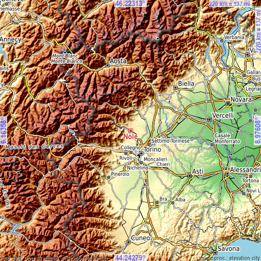 Topographic map of Nole