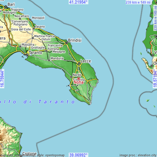 Topographic map of Noha