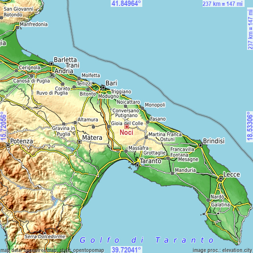 Topographic map of Noci