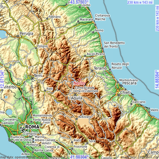 Topographic map of Nerito