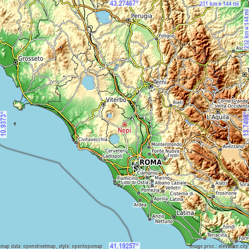 Topographic map of Nepi