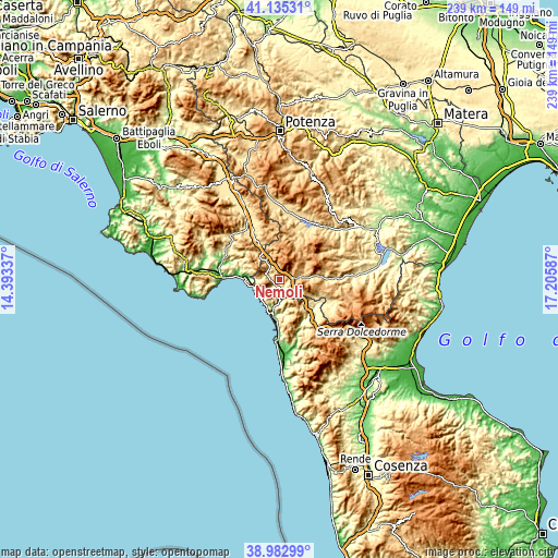 Topographic map of Nemoli