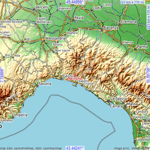 Topographic map of Neirone