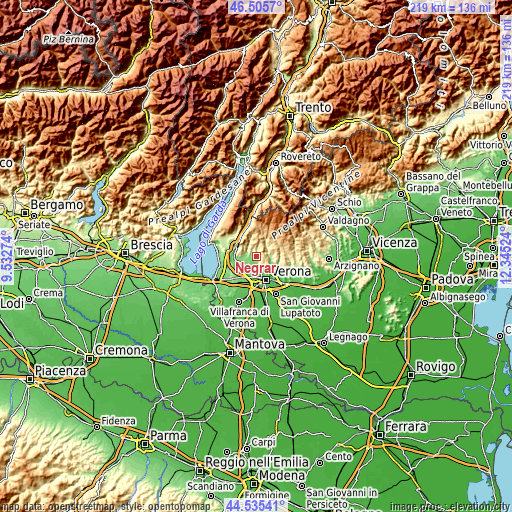 Topographic map of Negrar