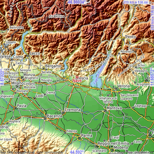 Topographic map of Nave