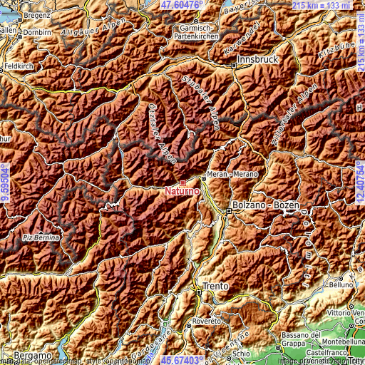 Topographic map of Naturno