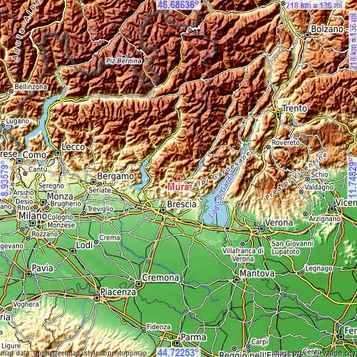 Topographic map of Mura