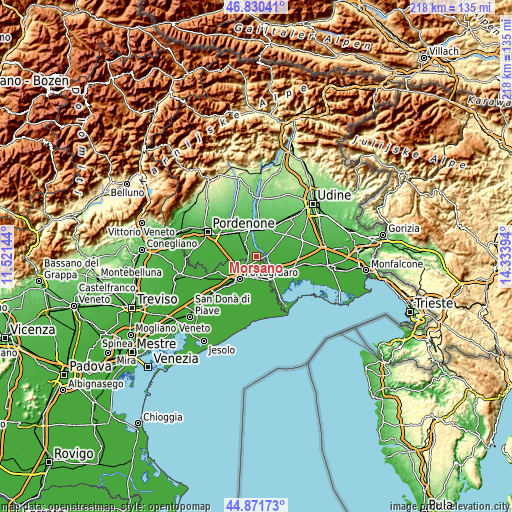 Topographic map of Morsano