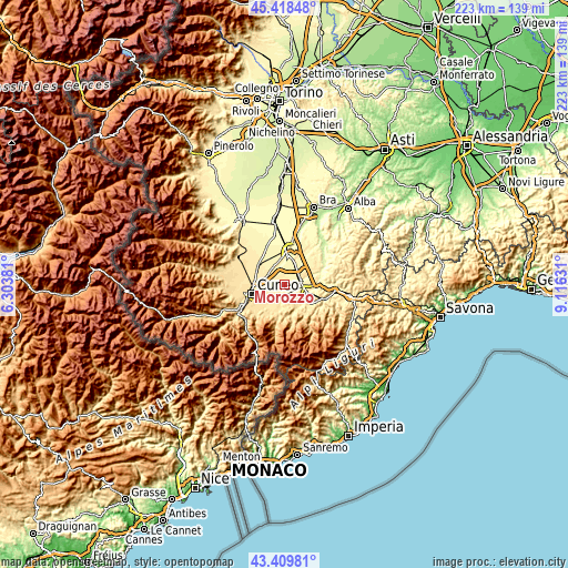 Topographic map of Morozzo