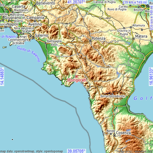 Topographic map of Morigerati