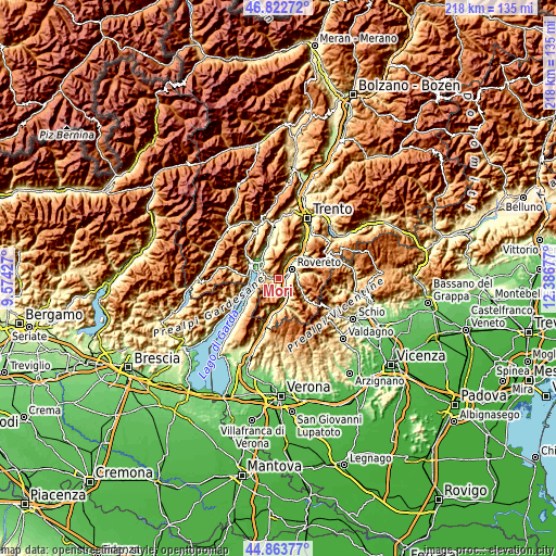 Topographic map of Mori