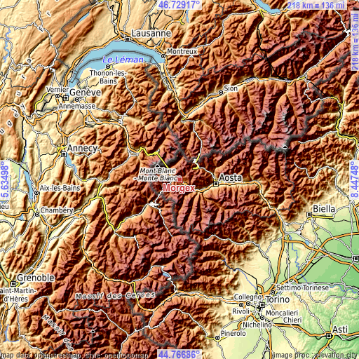 Topographic map of Morgex