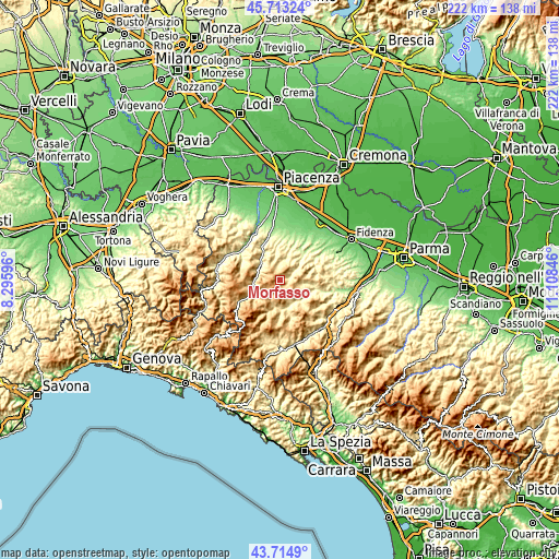 Topographic map of Morfasso