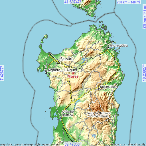 Topographic map of Mores