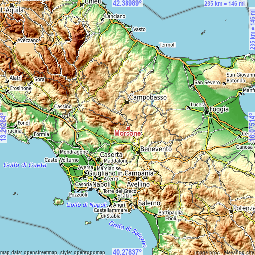 Topographic map of Morcone