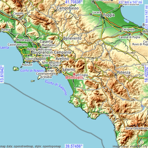 Topographic map of Monticelli