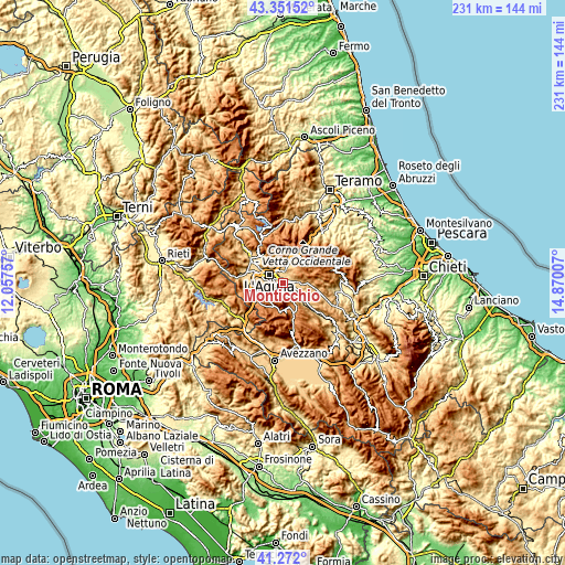 Topographic map of Monticchio