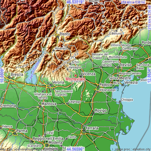 Topographic map of Monteviale