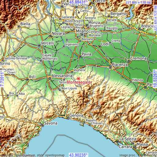 Topographic map of Montesegale