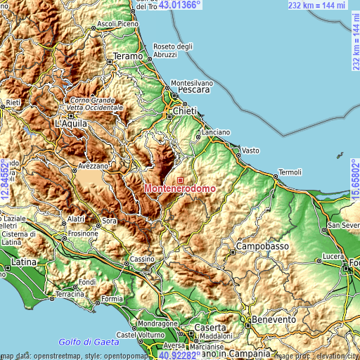 Topographic map of Montenerodomo