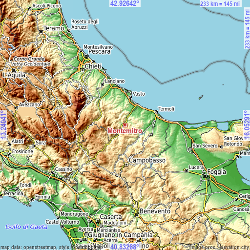 Topographic map of Montemitro