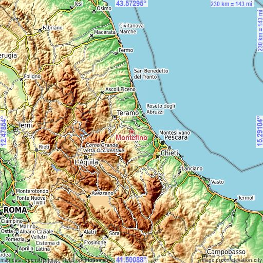 Topographic map of Montefino