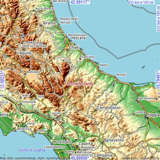 Topographic map of Monteferrante