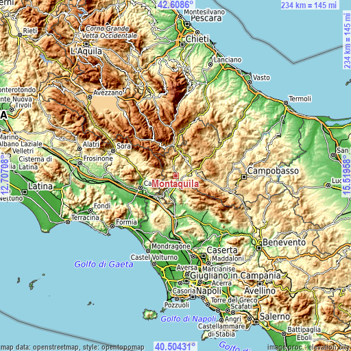 Topographic map of Montaquila