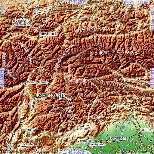 Topographic map of Monguelfo