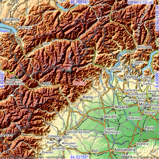 Topographic map of Mollia