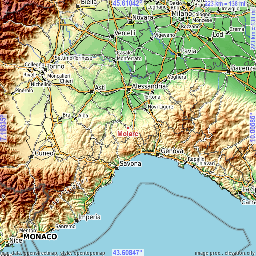 Topographic map of Molare