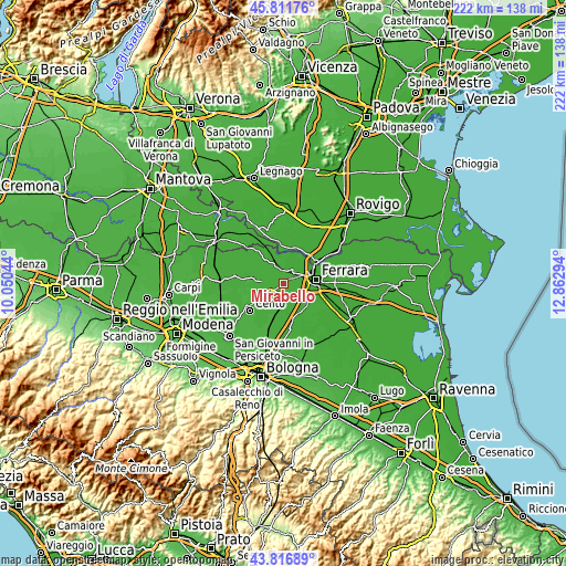 Topographic map of Mirabello