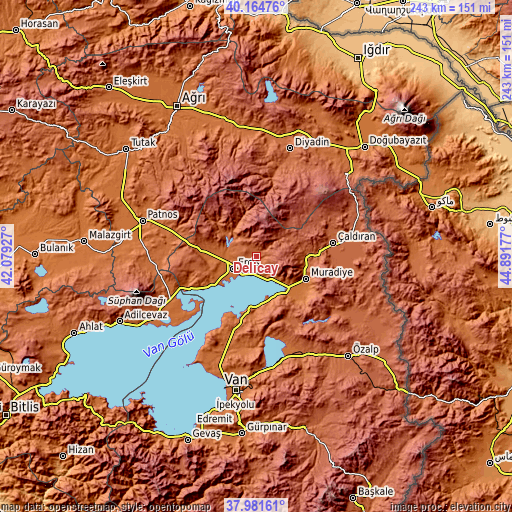 Topographic map of Deliçay