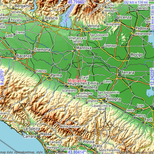 Topographic map of Migliarina