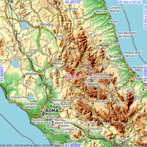 Topographic map of Micigliano