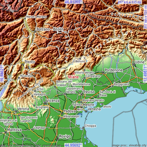 Topographic map of Miane