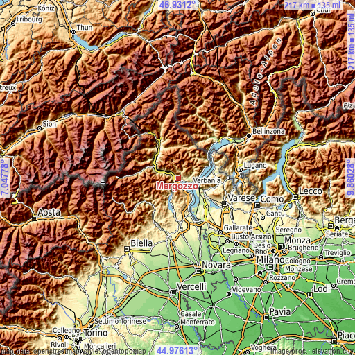 Topographic map of Mergozzo