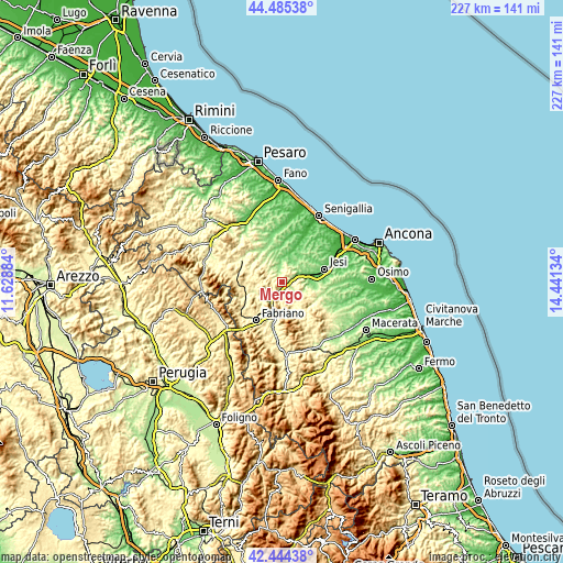 Topographic map of Mergo