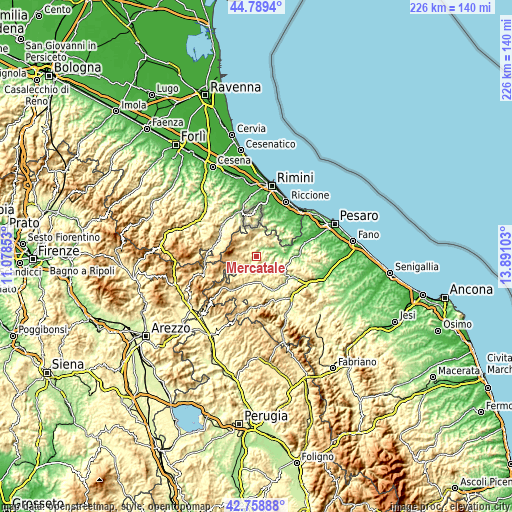 Topographic map of Mercatale