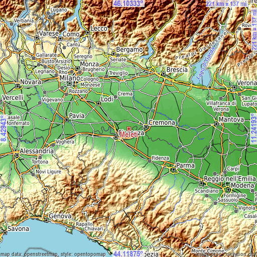 Topographic map of Meleti
