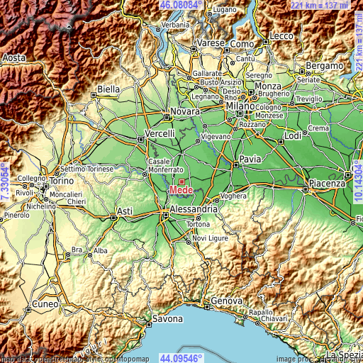 Topographic map of Mede