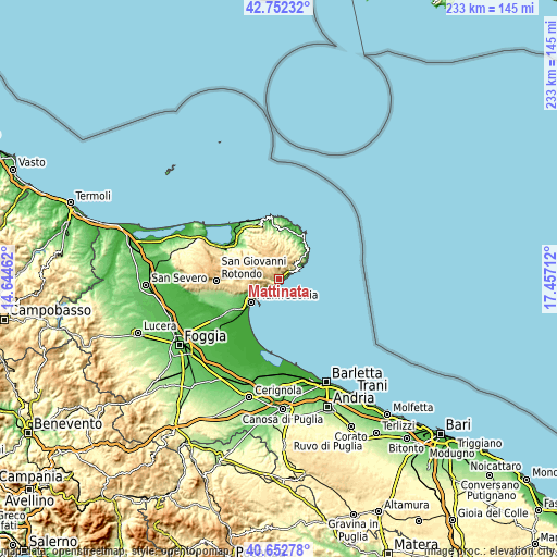 Topographic map of Mattinata