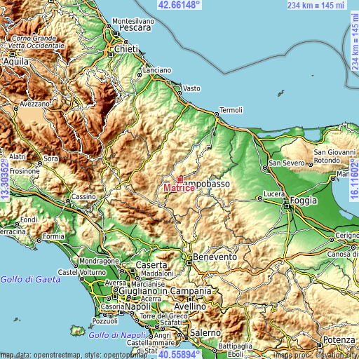 Topographic map of Matrice