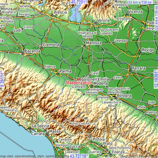 Topographic map of Massenzatico