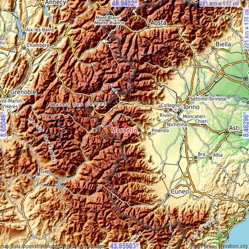 Topographic map of Massello