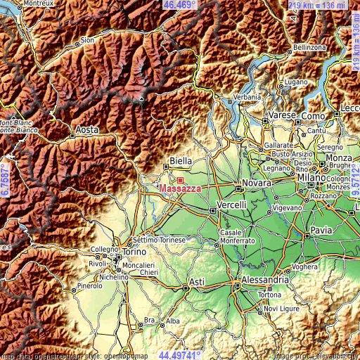 Topographic map of Massazza