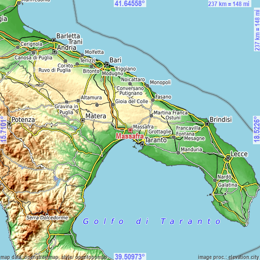 Topographic map of Massafra