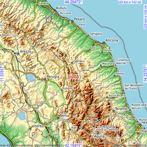 Topographic map of Massa